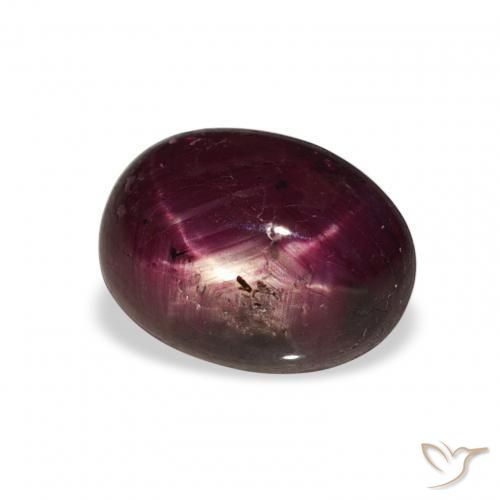 5.20 ct Purple Star Ruby Stone, Natural Star Ruby in Oval Cabochon Shape for Sale