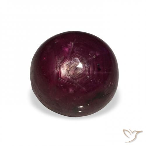 6.02 ct Red Star Ruby Stone, Natural Star Ruby in Round Cabochon Shape for Sale