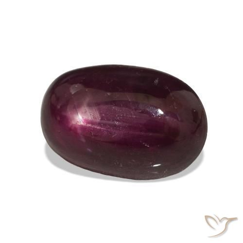 4.46 ct Purple Star Ruby Stone, Natural Star Ruby in Oval Cabochon Shape for Sale