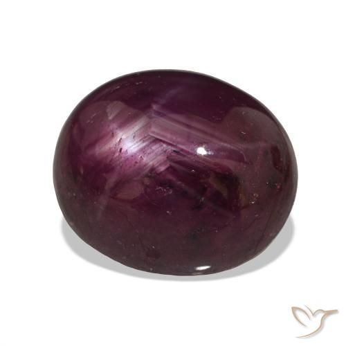 6.90 ct Purple Star Ruby Stone, Natural Star Ruby in Oval Cabochon Shape for Sale