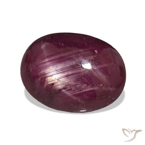5.06 ct Purple Star Ruby Stone, Natural Star Ruby in Oval Cabochon Shape for Sale