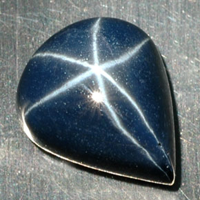 5.25 ct Blue Star Sapphire Stone, Natural Star Sapphire in Pear Cabochon Shape for Sale