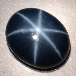 3.80 ct Blue Star Sapphire Stone, Natural Star Sapphire in Oval Cabochon Shape for Sale