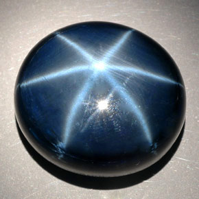 Star Sapphire Gemstone in 24.3 x 22.1 mm Size for Sale, Star Sapphire Stone in Blue Color