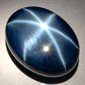 81.27 ct Blue Star Sapphire Gemstone, Star Sapphire Gem in Oval Cabochon Shape for Sale.