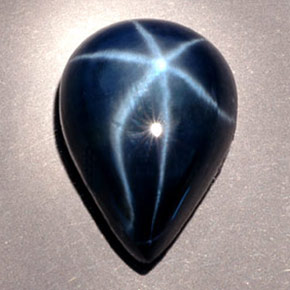 9.60 ct Blue Star Sapphire Gemstone, Star Sapphire Gem in Pear Cabochon Shape for Sale.
