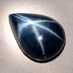 9.60 ct Blue Star Sapphire Stone, Natural Star Sapphire in Pear Cabochon Shape for Sale