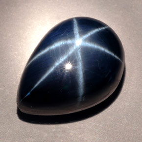 22.23 ct Blue Star Sapphire Gemstone, Star Sapphire Gem in Pear Cabochon Shape for Sale.