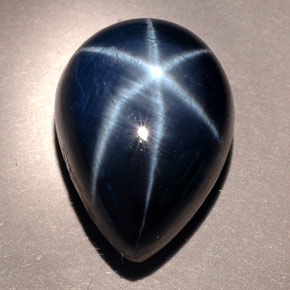 22.23 ct Blue Star Sapphire Stone, Natural Star Sapphire in Pear Cabochon Shape for Sale