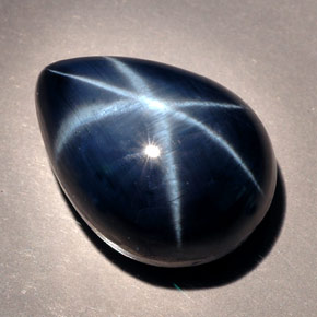 Star Sapphire Gemstone in 17.3 x 12.6 mm Size for Sale, Star Sapphire Stone in Blue Color