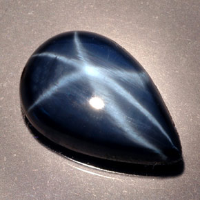 9.76 ct Blue Star Sapphire Gemstone, Star Sapphire Gem in Pear Cabochon Shape for Sale.