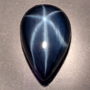 9.76 ct Blue Star Sapphire Stone, Natural Star Sapphire in Pear Cabochon Shape for Sale