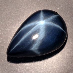 Star Sapphire Gemstone in 16.2 x 10.5 mm Size for Sale, Star Sapphire Stone in Blue Color