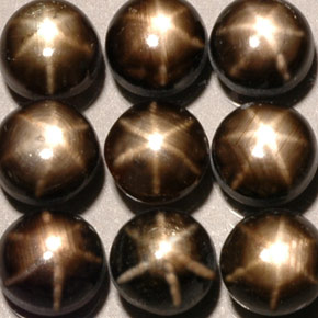 6.94 ct Black Star Sapphire Stone, Natural Star Sapphire in Round Cabochon Shape for Sale