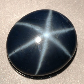 5.38 ct Blue Star Sapphire Stone, Natural Star Sapphire in Oval Cabochon Shape for Sale