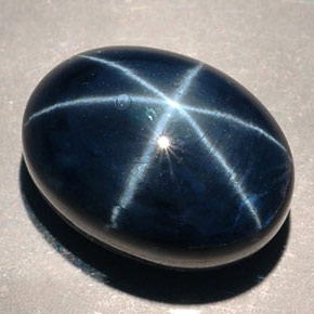 16.77 ct Blue Star Sapphire Stone, Natural Star Sapphire in Oval Cabochon Shape for Sale