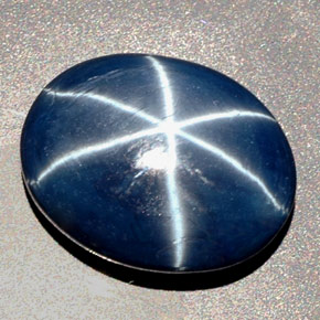Star Sapphire Gemstone in 20 x 15 mm (calibrated) Size for Sale, Star Sapphire Stone in Blue Color