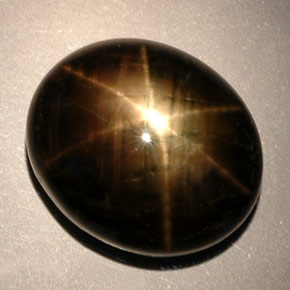 24.91 ct Black Star Sapphire Stone, Natural Star Sapphire in Oval Cabochon Shape for Sale