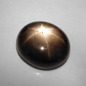 Star Sapphire Gemstone in 17.3 x 14.8 mm Size for Sale, Star Sapphire Stone in Black Color