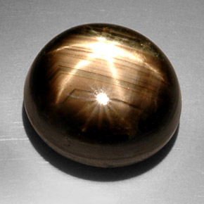 22.55 ct Black Star Sapphire Stone, Natural Star Sapphire in Oval Cabochon Shape for Sale