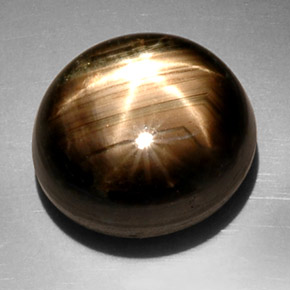 Star Sapphire Gemstone in 15.2 x 13.7 mm Size for Sale, Star Sapphire Stone in Black Color