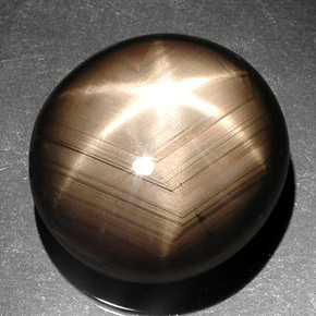 41.92 ct Black Star Sapphire Gemstone, Star Sapphire Gem in Oval Cabochon Shape for Sale.