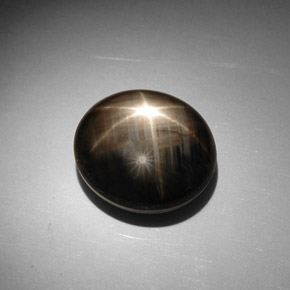 Star Sapphire Gemstone in 19 x 17.2 mm Size for Sale, Star Sapphire Stone in Black Color