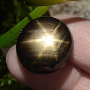 30.49 ct Black Star Sapphire Stone, Natural Star Sapphire in Oval Cabochon Shape for Sale