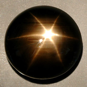 36.25 ct Black Star Sapphire Gemstone, Star Sapphire Gem in Round Cabochon Shape for Sale.