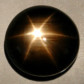 36.25 ct Black Star Sapphire Stone, Natural Star Sapphire in Round Cabochon Shape for Sale