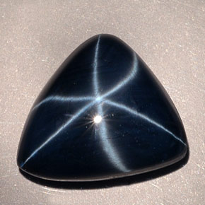 17.64 ct Blue Star Sapphire Gemstone, Star Sapphire Gem in Trillion Cabochon Shape for Sale.