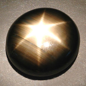 Star Sapphire Gemstone in 22.4 x 20.5 mm Size for Sale, Star Sapphire Stone in Black Color