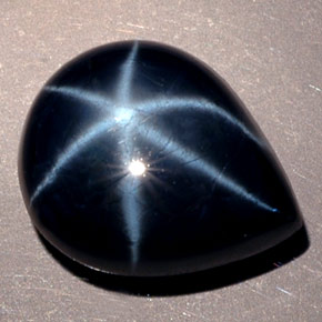 13.68 ct Blue Star Sapphire Gemstone, Star Sapphire Gem in Pear Cabochon Shape for Sale.