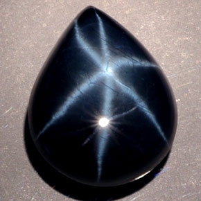 13.68 ct Blue Star Sapphire Stone, Natural Star Sapphire in Pear Cabochon Shape for Sale