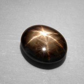 7.59 ct Black Star Sapphire Stone, Natural Star Sapphire in Oval Cabochon Shape for Sale