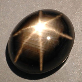 Star Sapphire Gemstone in 12 x 10 mm (calibrated) Size for Sale, Star Sapphire Stone in Black Color