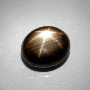 Star Sapphire Gemstone in 12.7 x 10.5 mm Size for Sale, Star Sapphire Stone in Black Color