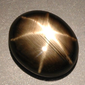 5.25 ct Black Star Sapphire Stone, Natural Star Sapphire in Oval Cabochon Shape for Sale