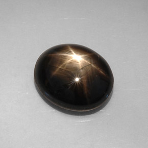 Star Sapphire Gemstone in 12 x 10 mm (calibrated) Size for Sale, Star Sapphire Stone in Black Color
