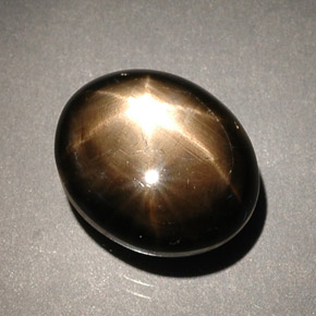 8.56 ct Black Star Sapphire Gemstone, Star Sapphire Gem in Oval Cabochon Shape for Sale.