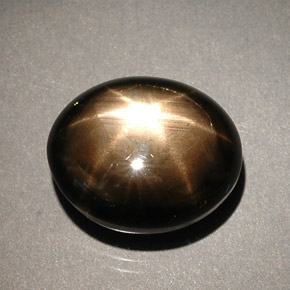8.56 ct Black Star Sapphire Stone, Natural Star Sapphire in Oval Cabochon Shape for Sale