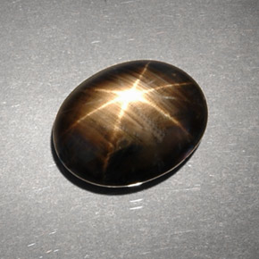 6.63 ct Black Star Sapphire Stone, Natural Star Sapphire in Oval Cabochon Shape for Sale