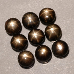7.00 ct Black Star Sapphire Gemstone, Star Sapphire Gem in Round Cabochon Shape for Sale.