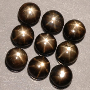 Star Sapphire Gemstone in 5.3 mm Size for Sale, Star Sapphire Stone in Black Color