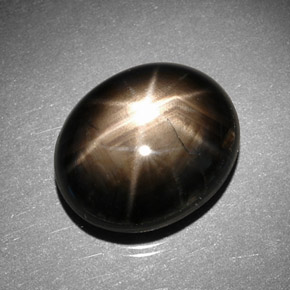 11.43 ct Black Star Sapphire Stone, Natural Star Sapphire in Oval Cabochon Shape for Sale