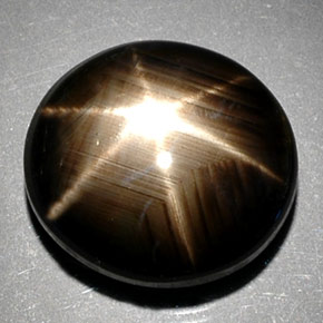 10.29 ct Black Star Sapphire Gemstone, Star Sapphire Gem in Oval Cabochon Shape for Sale.