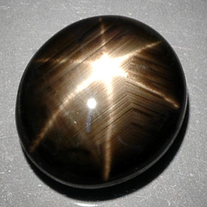 Star Sapphire Gemstone in 12.5 x 11.1 mm Size for Sale, Star Sapphire Stone in Black Color