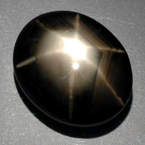 9.39 ct Black Star Sapphire Stone, Natural Star Sapphire in Oval Cabochon Shape for Sale