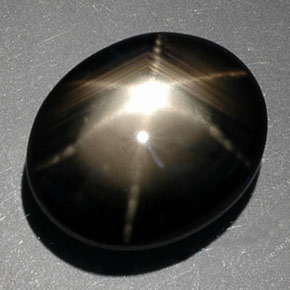Star Sapphire Gemstone in 13.4 x 10.9 mm Size for Sale, Star Sapphire Stone in Black Color
