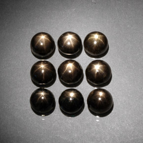 8.17 ct Black Star Sapphire Gemstone, Star Sapphire Gem in Round Cabochon Shape for Sale.